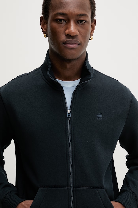 G-Star bluza rozpinana męska z bawełną Premium core track granatowy D29292.C235