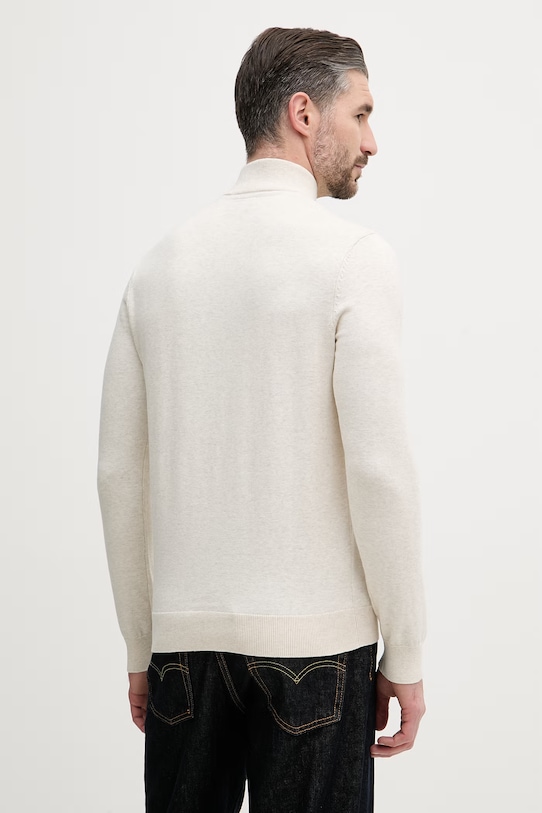 Odzież U.S. Polo Assn. sweter męski bawełniany COTTON 1/4 ZIP NECK MUP3938.L22 beżowy