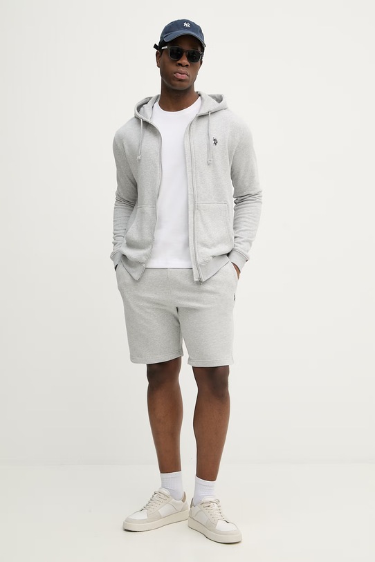 U.S. Polo Assn. bluza bawełniana DHM LB MUP4413 szary SS26