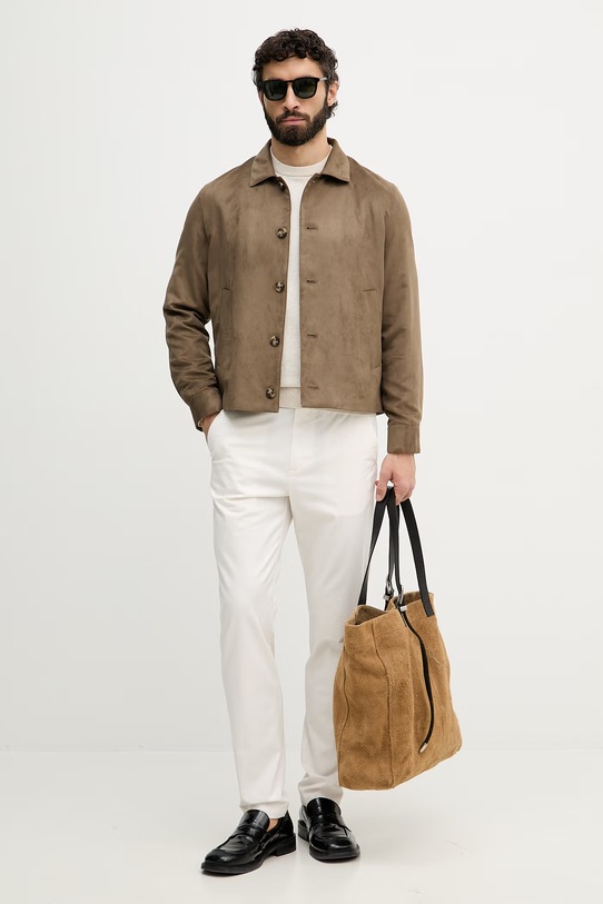 U.S. Polo Assn. sweter męski bawełniany DHM KNIT MUP4551 beżowy SS26