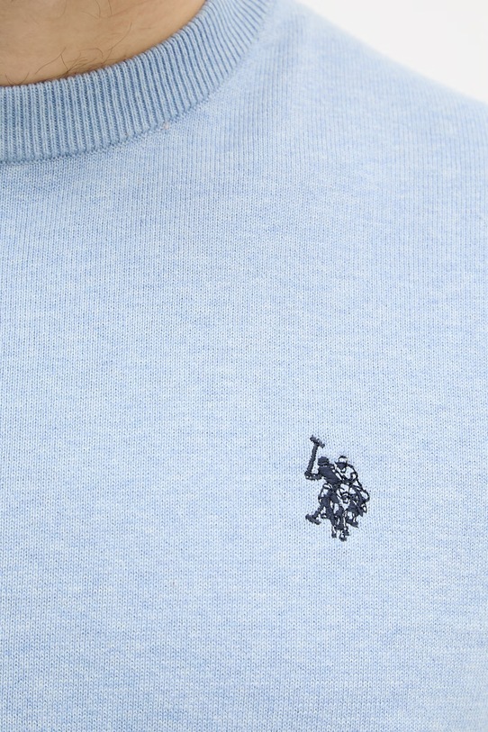 U.S. Polo Assn. sweter męski bawełniany DHM KNIT MUP4551 niebieski