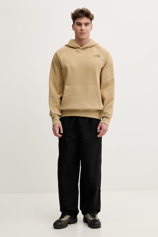The North Face bluza z kapturem męska z bawełną Raglan NF0A89F9LK51 beżowy SS26