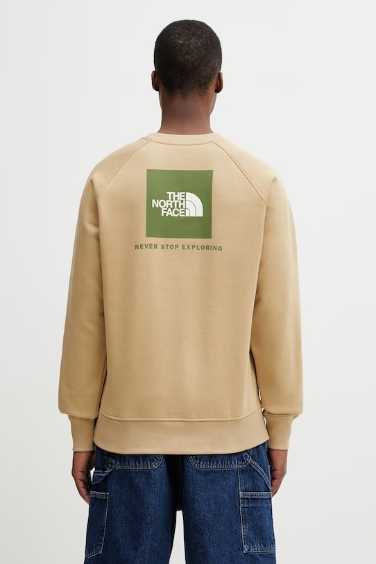 The North Face Raglan bluza z bawełną męska beżowy NF0A89FALK51