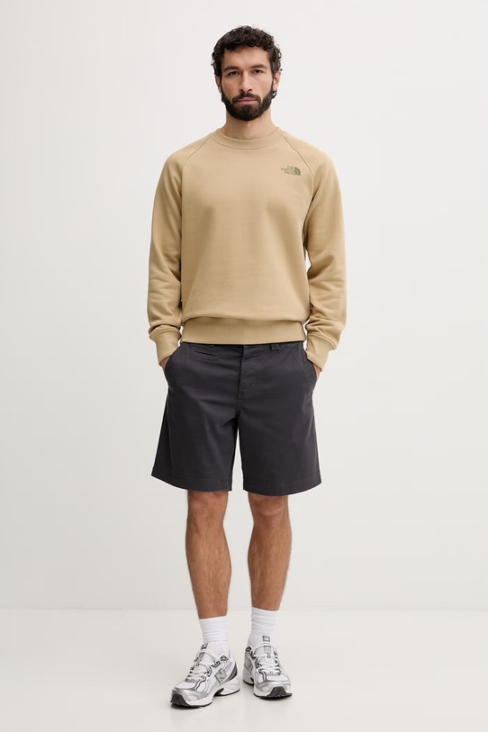 The North Face bluza męska bawełniana Raglan NF0A89FALK51 beżowy SS26