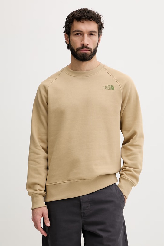 Odzież The North Face bluza męska bawełniana Raglan NF0A89FALK51 beżowy