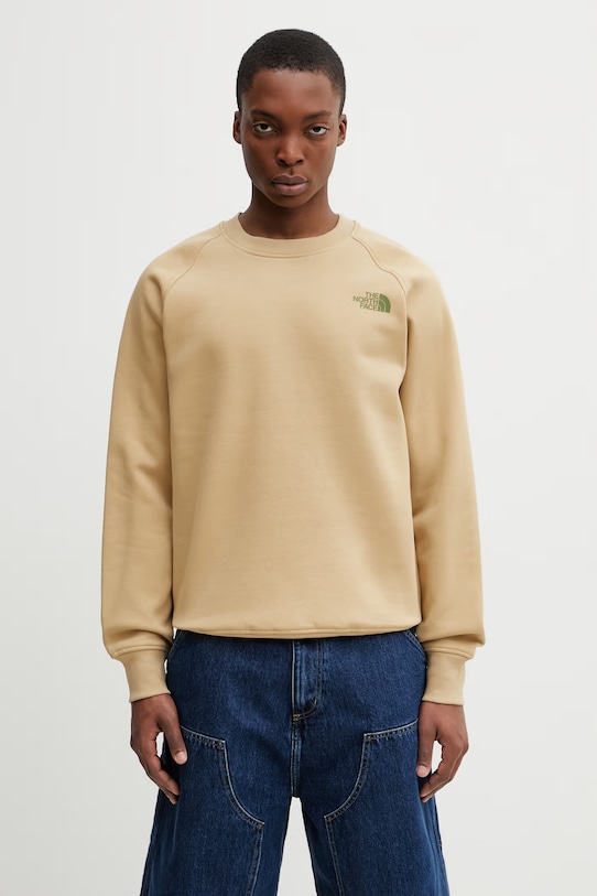 Odzież The North Face Raglan bluza z bawełną męska NF0A89FALK51 beżowy