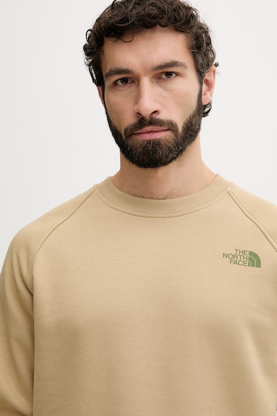 The North Face bluza męska bawełniana Raglan beżowy NF0A89FALK51