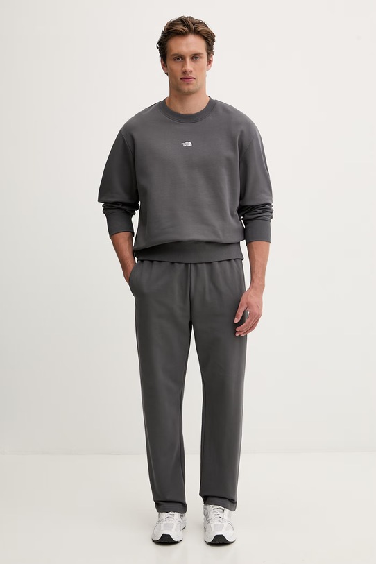 The North Face mikina pánska bavlnená Essential Light NF0A8GQCRHI1 sivá SS26