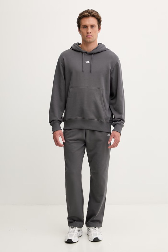 The North Face mikina s kapucňou pánska bavlnená Essential Light NF0A8GQDRHI1 sivá SS26