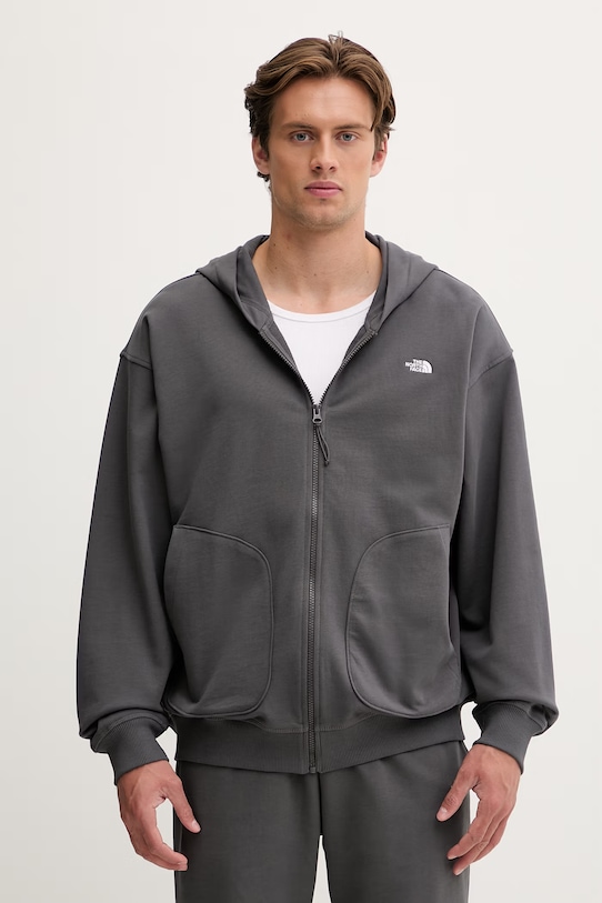The North Face mikina pánska bavlnená Essential Oversize sivá NF0A8GQGRHI1