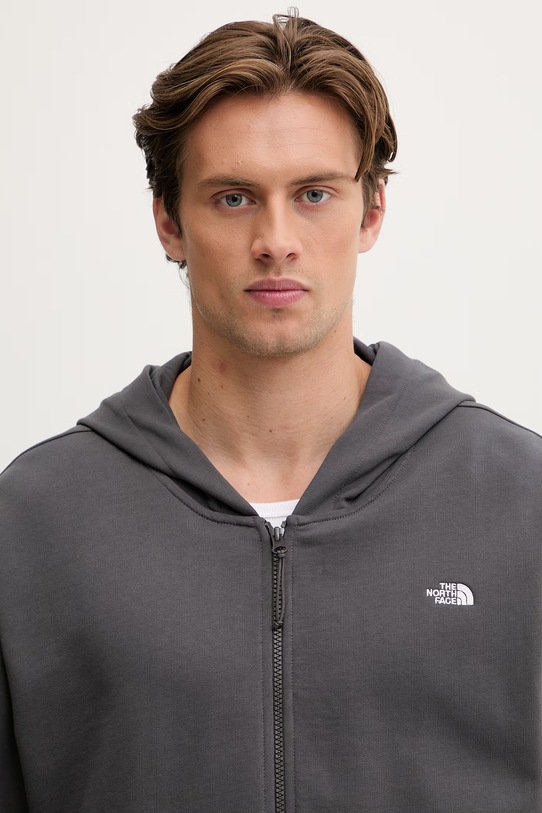 The North Face mikina pánska bavlnená Essential Oversize sivá NF0A8GQGRHI1