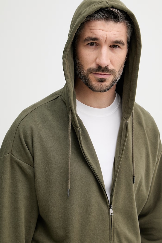 Tommy Hilfiger bluza z kapturem męska z bawełną zielony UM0UM03781