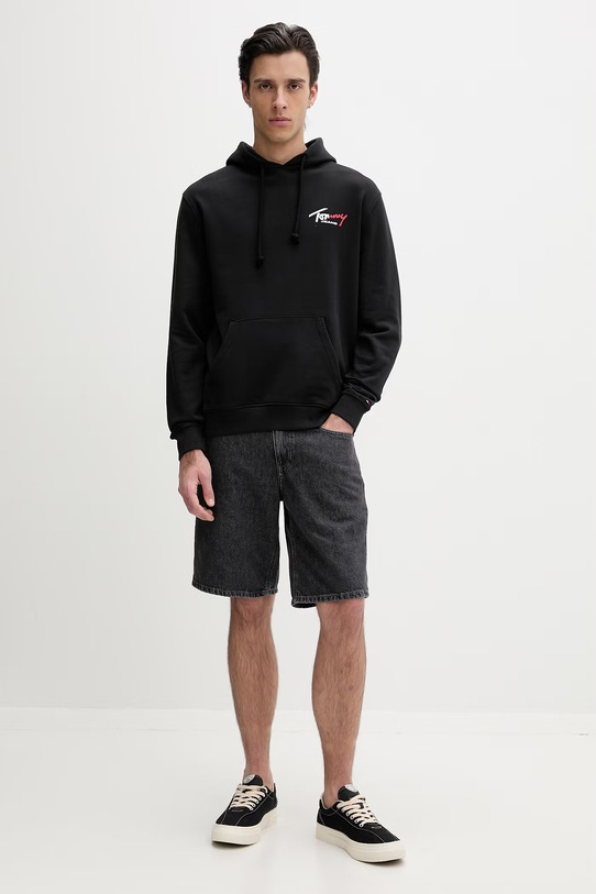 Tommy Jeans bluza z kapturem męska bawełniana DM0DM22680 czarny SS26