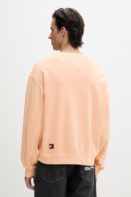 Odzież Tommy Jeans bluza męska z bawełny DM0DM22714 pomarańczowy