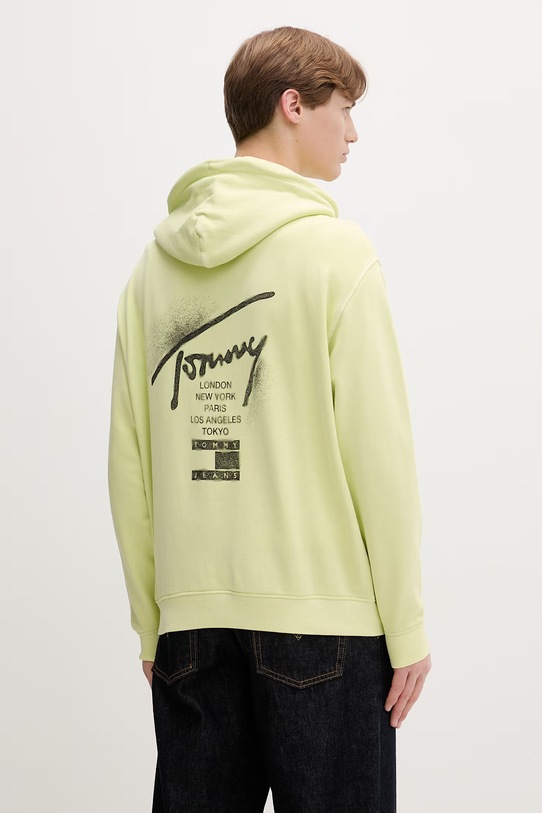 Odzież Tommy Jeans bluza z kapturem męska bawełniana DM0DM22840 zielony