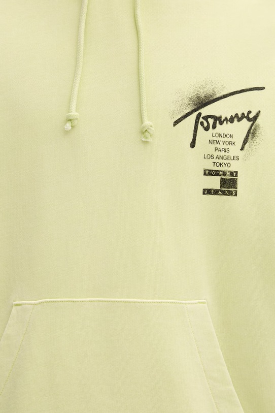 Tommy Jeans bluza z kapturem męska bawełniana DM0DM22840 zielony