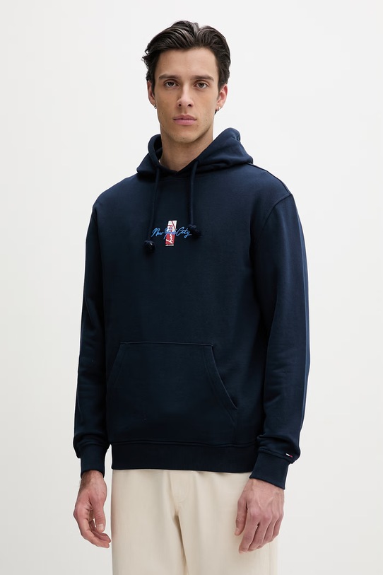 Odzież Tommy Jeans bluza z kapturem męska bawełniana DM0DM23015 granatowy