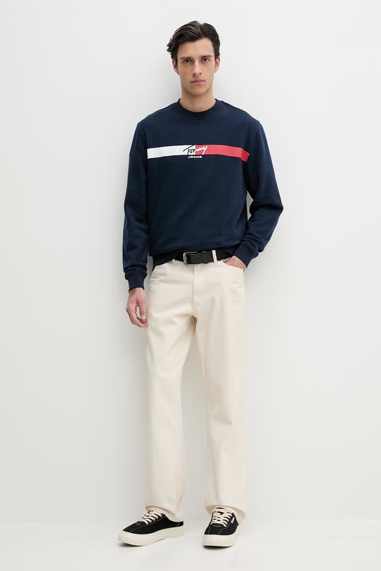 Tommy Jeans bluza męska bawełniana DM0DM23019 granatowy SS26