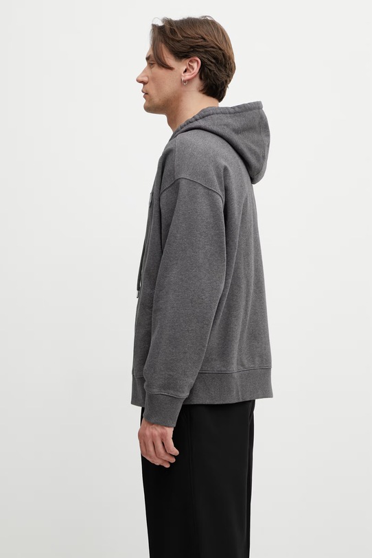 Maison Kitsuné Fox Head bluza z kapturem bawełniana męska PM02138KM0340 szary SS26