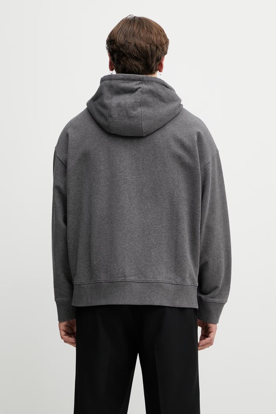 Odzież Maison Kitsuné Fox Head bluza z kapturem bawełniana męska PM02138KM0340 szary