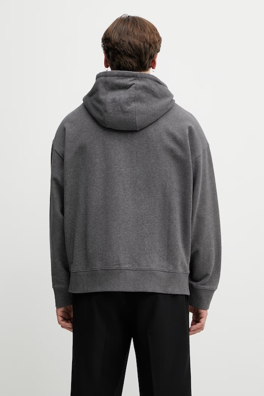 Odzież Maison Kitsuné Fox Head bluza z kapturem bawełniana męska PM02138KM0340 szary