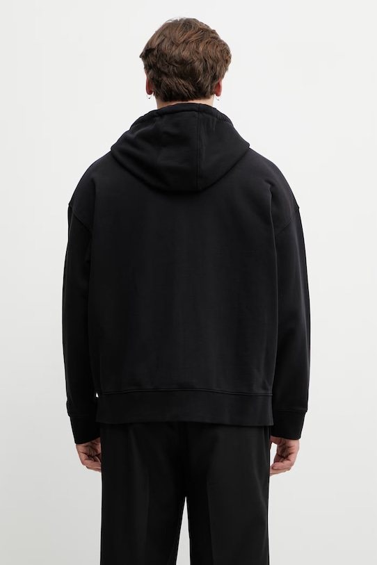 Odzież Maison Kitsuné Fox Head bluza z kapturem męska bawełniana PM02138KM0340 czarny