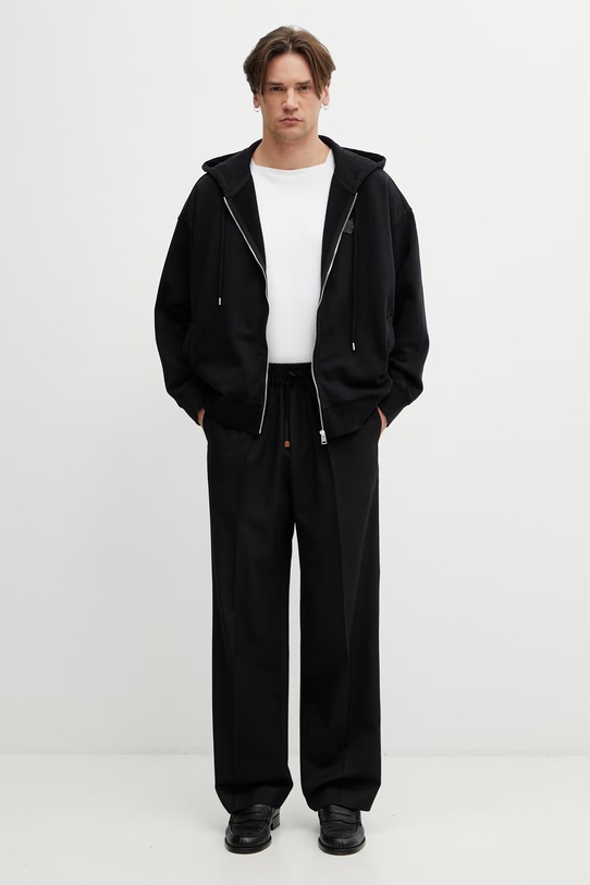 Maison Kitsuné Fox Head bluza z kapturem męska bawełniana PM02138KM0340 czarny