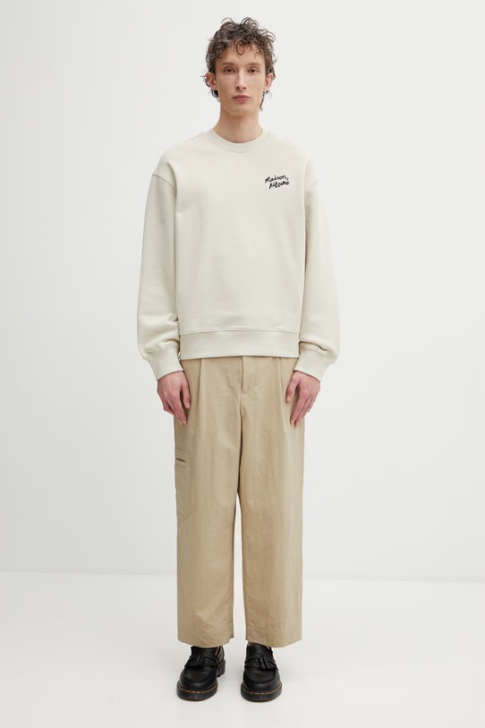 Maison Kitsuné Handwriting bluza bawełniana męska MM00315KM0341 beżowy