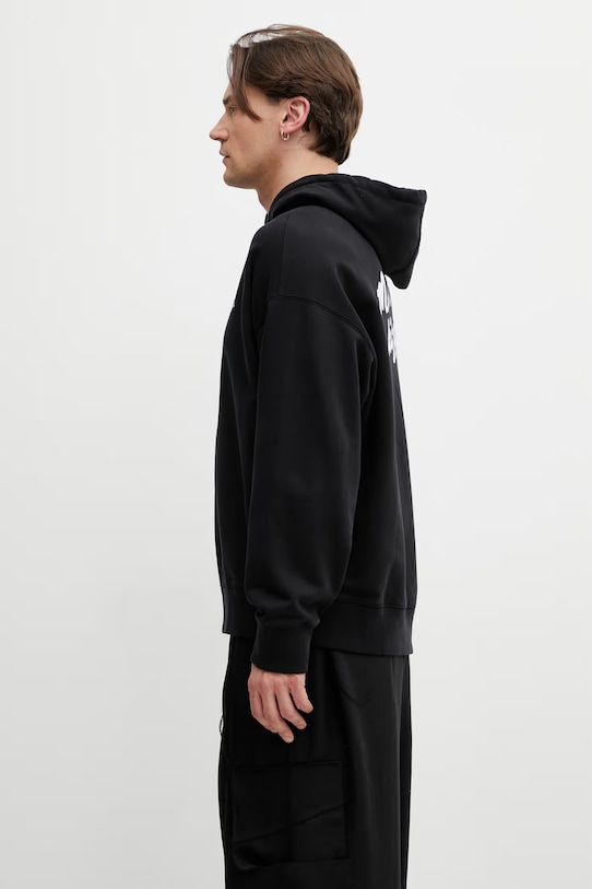 Maison Kitsuné Handwriting bluza z kapturem bawełniana męska PM00704KM0340 czarny SS26