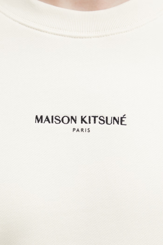 Maison Kitsuné bluza bawełniana męska beżowy QM00300KM0341