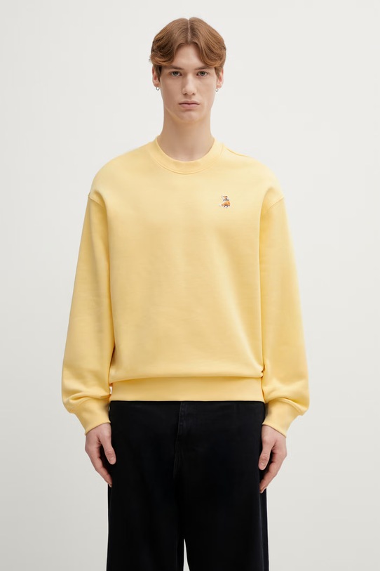 Maison Kitsuné bluza bawełniana Dreaming Fox bawełna żółty QM00301KM0341
