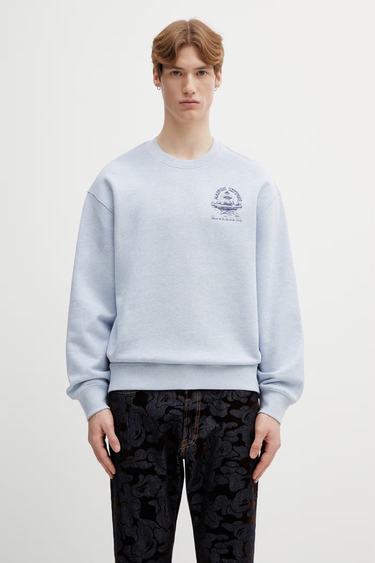 Maison Kitsuné bluza bawełniana Place de la Concorde bawełna niebieski QM00311KM0341