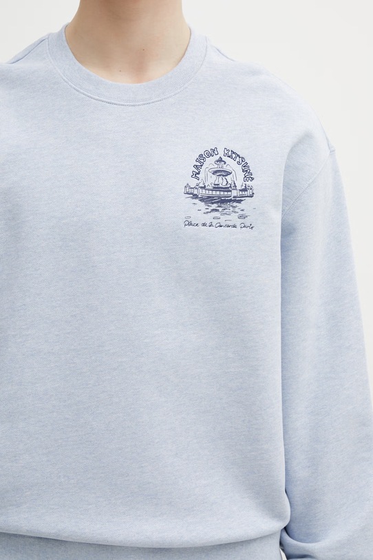 Maison Kitsuné bluza bawełniana Place de la Concorde niebieski QM00311KM0341