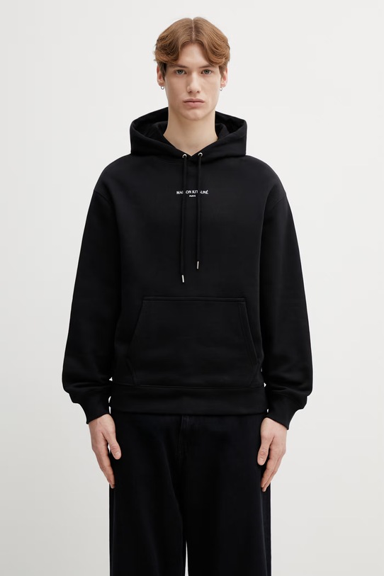 Maison Kitsuné bluza bawełniana bawełna czarny QM00700KM0341