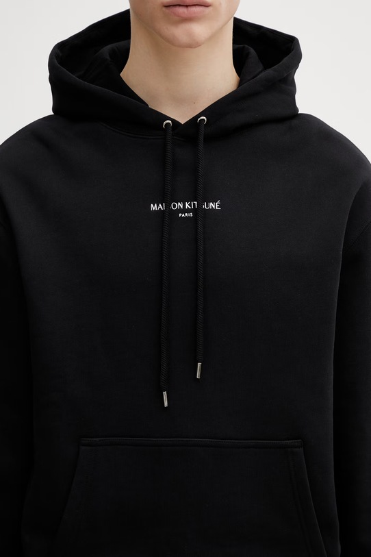 Maison Kitsuné bluza bawełniana czarny QM00700KM0341