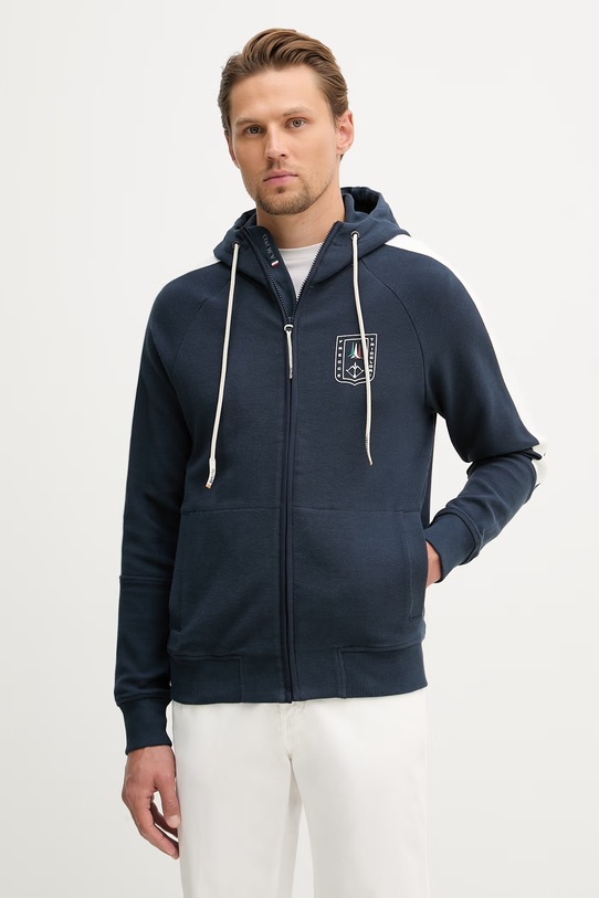 Aeronautica Militare bluza męska z bawełną granatowy FE2098UF00680
