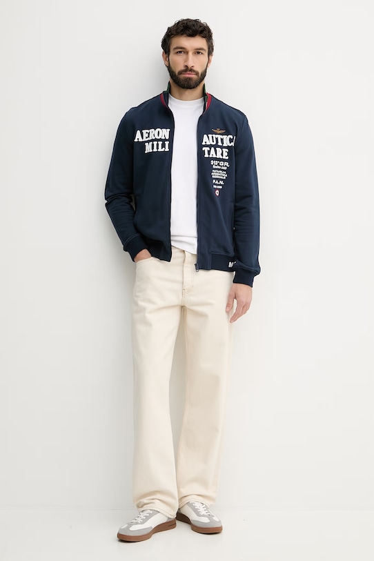 Aeronautica Militare bluza rozpinana męska FE2105UF00683 granatowy SS26