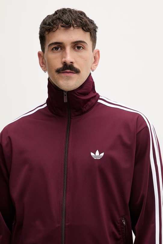 adidas Originals μπλούζα με κουμπιά ανδρική Firebird μπορντό KE1646