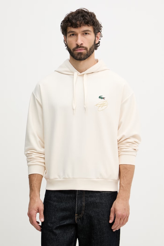 Lacoste bluza z kapturem męska beżowy SH9948
