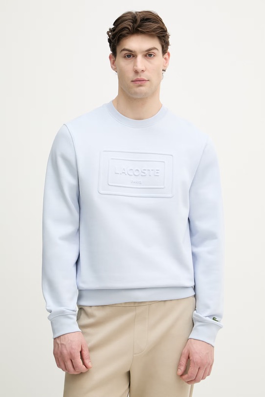 Lacoste bluza męska bawełniana aplikacja niebieski SH0795