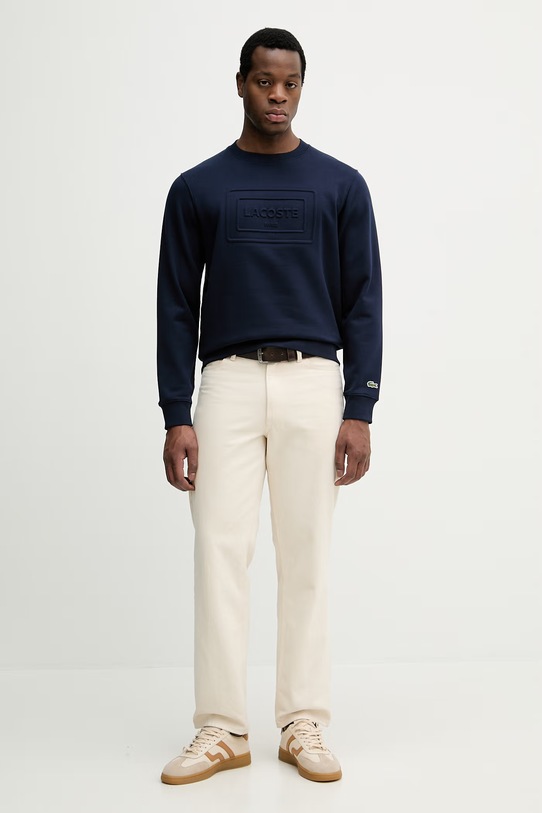Lacoste bluza bawełniana SH0795 granatowy SS26