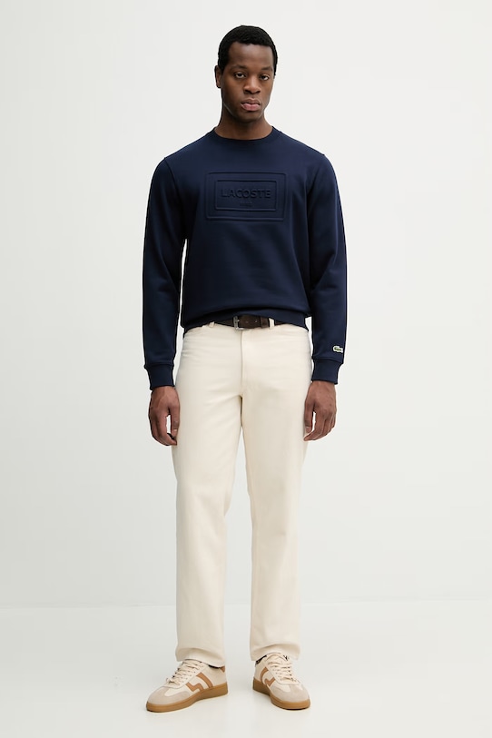 Lacoste bluza bawełniana SH0795 granatowy SS26