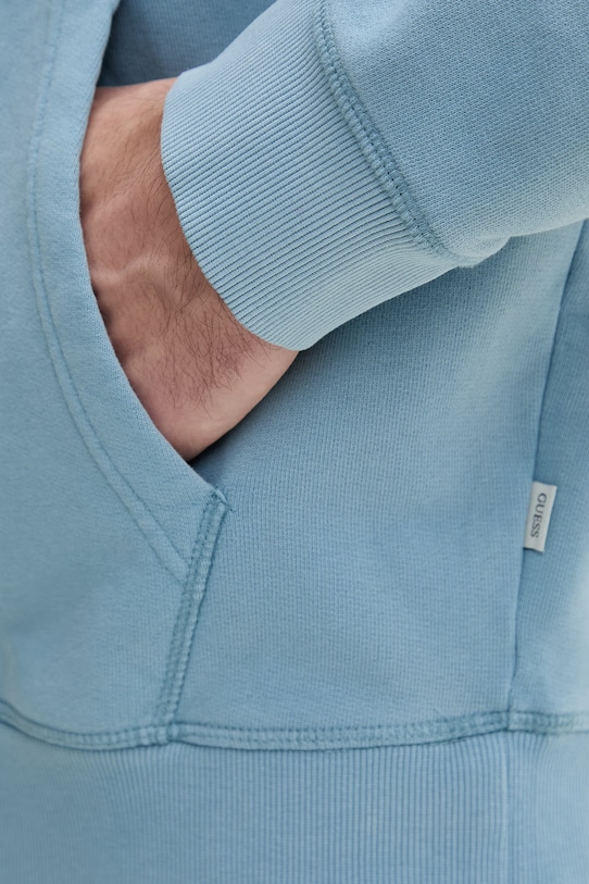 Guess Jeans bluza z kapturem męska bawełniana M6GQA5.KCPR1 niebieski