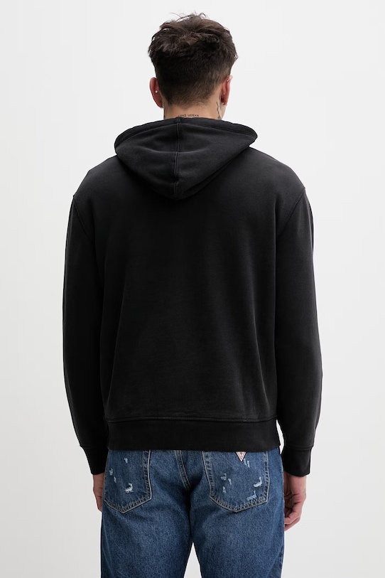 Odzież Guess Jeans bluza z kapturem męska bawełniana M6GQA5.KCPR1 czarny