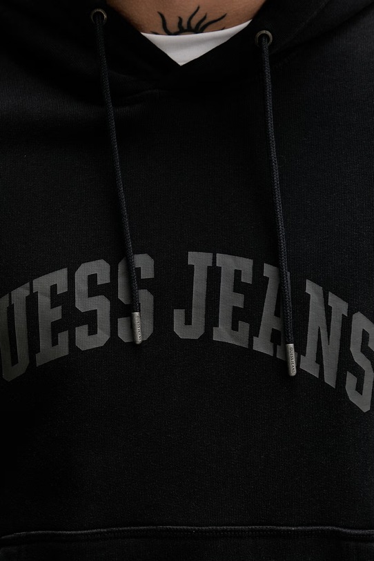Guess Jeans bluza z kapturem męska bawełniana M6GQA5.KCPR1 czarny