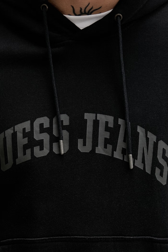Guess Jeans bluza z kapturem męska bawełniana M6GQA5.KCPR1 czarny