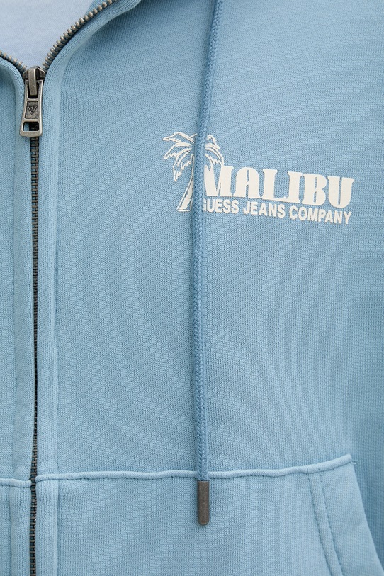 Guess Jeans bluza z kapturem męska bawełniana M6GQB6.KCPR1 niebieski