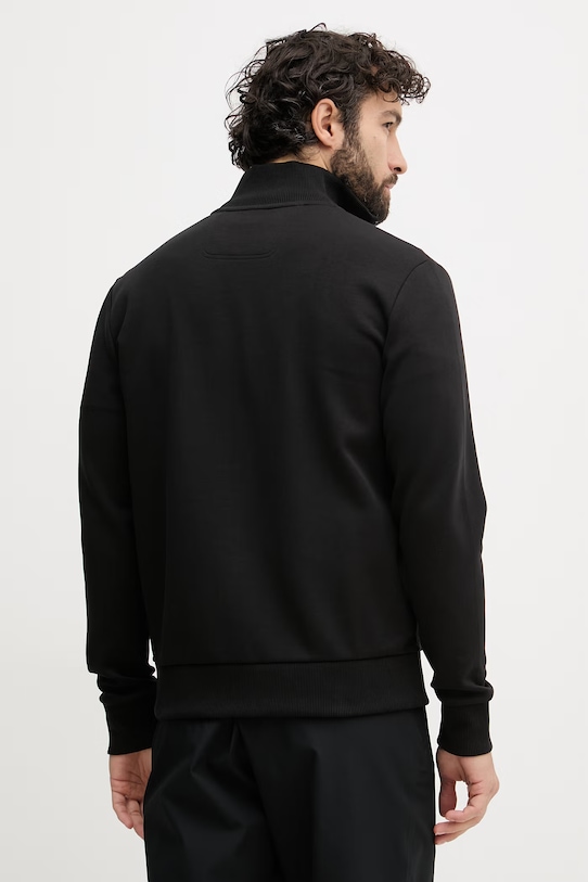 Одежда BOSS Green кофта на замке для мужчин из хлопка с эластаном 50555496 чёрный