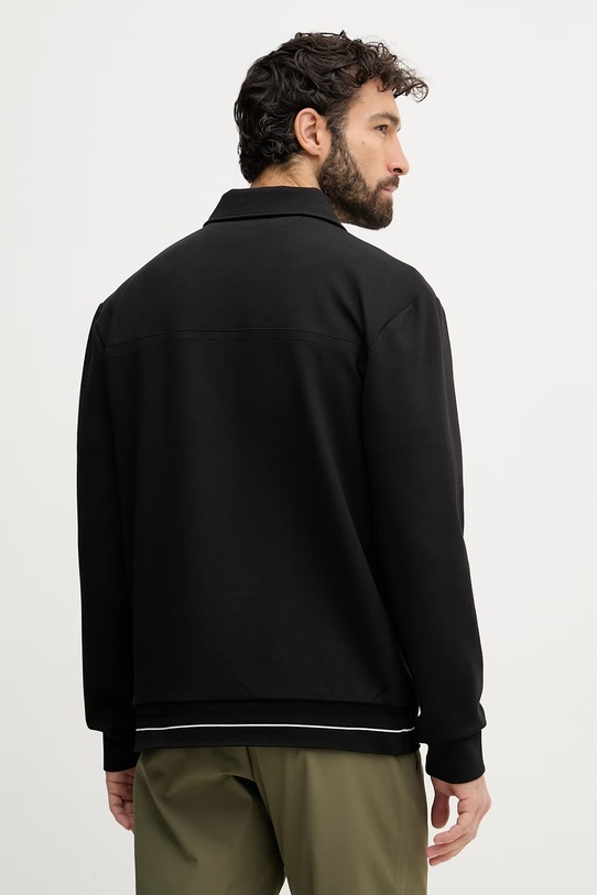 Ρούχα BOSS Green μπλούζα με κουμπιά ανδρική 50558579 μαύρο