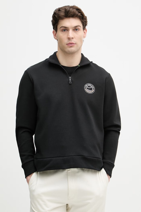 BOSS Green mikina pánska s bavlnou čierna 50560271